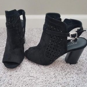 Black peep toe booties